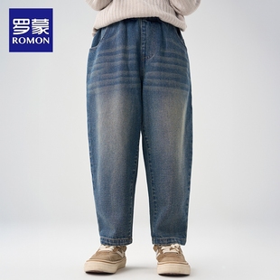 儿童裤 秋装 子春秋款 男孩洋气复古长裤 罗蒙童装 2026新款 男童牛仔裤