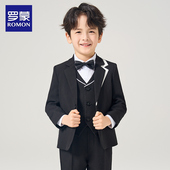 罗蒙儿童西装 男童英伦帅气钢琴演出服主持人礼服花童婚礼西服 套装