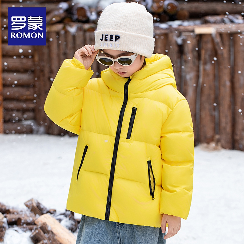 罗蒙儿童短款90%绒子含量羽绒服