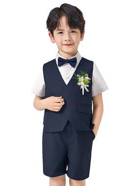 罗蒙儿童西服男童礼服套装英伦风男宝钢琴生日宴会西服毕业演出服