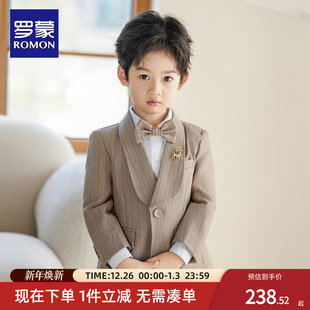 潮 三件套英伦风西服儿童周岁生日礼服套装 罗蒙儿童小西装 演出套装