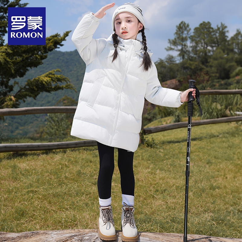 罗蒙儿童中长款羽绒服