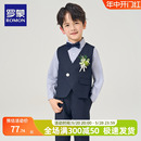 罗蒙儿童西装 套装 小花童男孩钢琴演出主持人礼服帅气外套男童西服