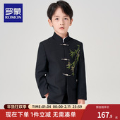罗蒙新中式 民国儿童主持人演出礼服 中国风西装 男童中山装 西服套装