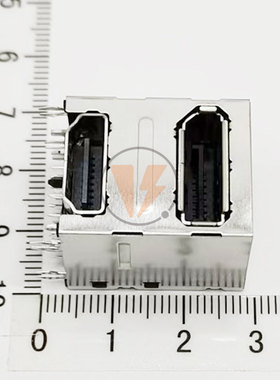 foxconn富士康 双层HDMI+DP母座高清连接器3VD11201-HHJ0-4H