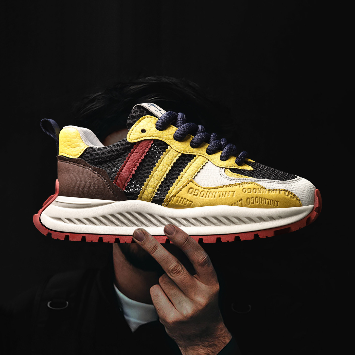 余文乐同款夜行者阿甘运动鞋经典三条杠男鞋夏季透气网面鞋男百搭