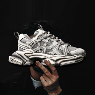 休闲复古男 ins潮超火小众做旧增高运动鞋 巴黎走秀设计师款 老爹鞋