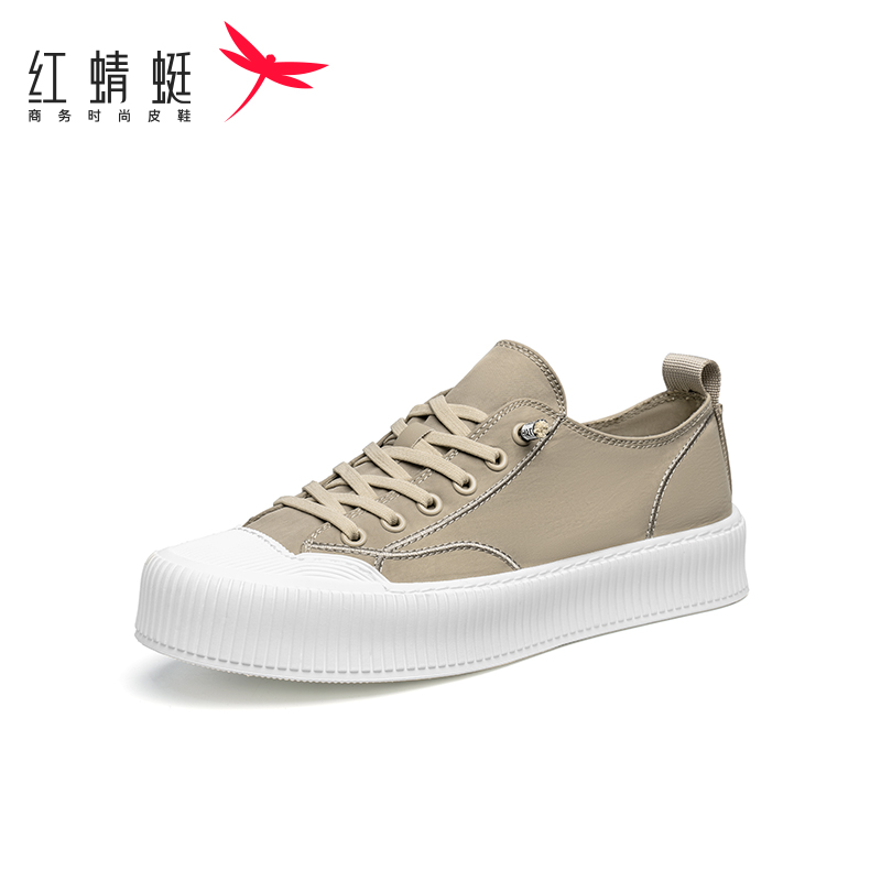 REDDRAGONFLY/红蜻蜓春季运动休闲板鞋织物透气平底男鞋WTA22286