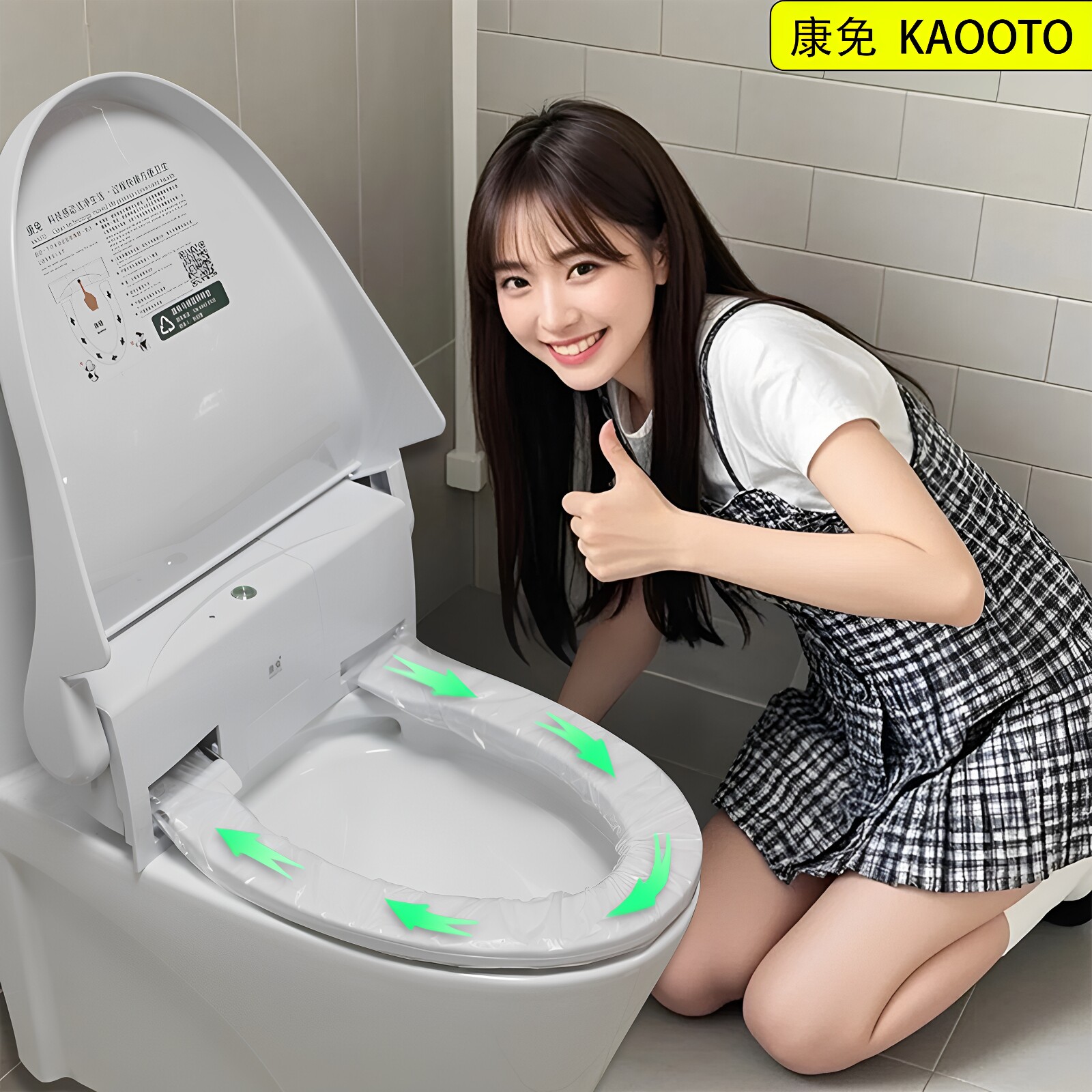 康兔自动换套马桶垫一次性马桶套