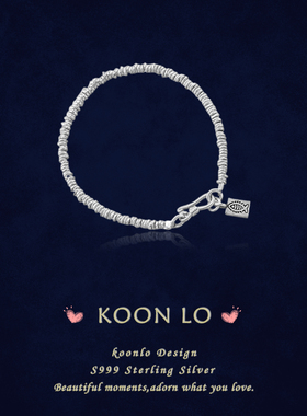 「小鱼方盘缠」S999纯银手链手作