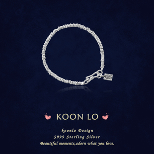 KL「方牌」小鱼盘缠手链女999纯银轻奢精致ins氛围感手饰闺蜜礼物