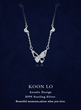 「闪钻招财蝴蝶」S999纯银项链