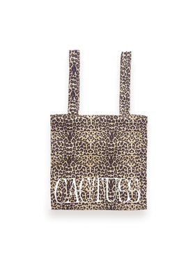 CAC原创设计品牌复古豹纹双肩单肩多用途购物袋帆布袋