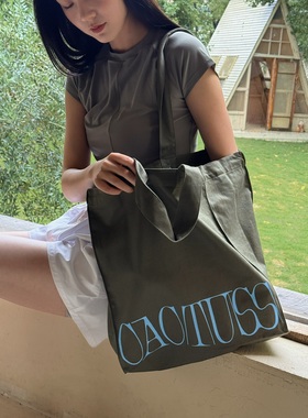 CAC印花大号购物袋彩色牛仔帆布包印花大容量包包托特包