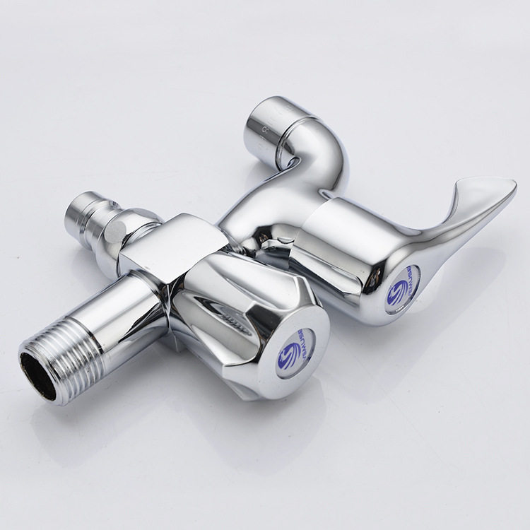 铜水龙头双用一进二出水龙头 家用快开洗衣机水龙头4分