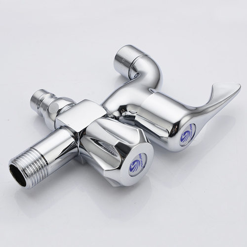 铜水龙头双用一进二出水龙头 家用快开洗衣机水龙头4分