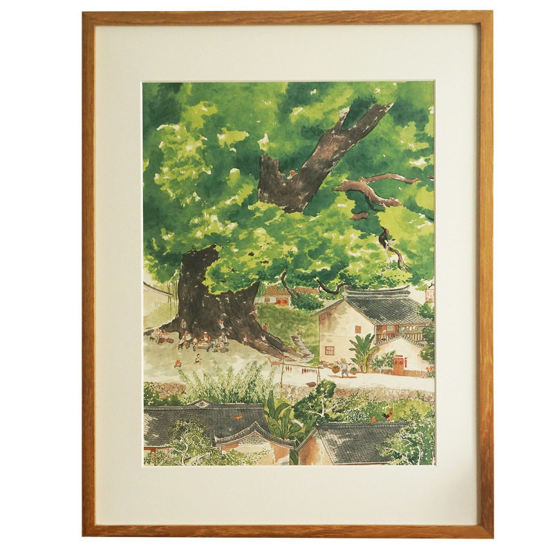 5zv7 桃花源记 新中式水墨画客厅装饰画玄关挂画竖画 皇小小