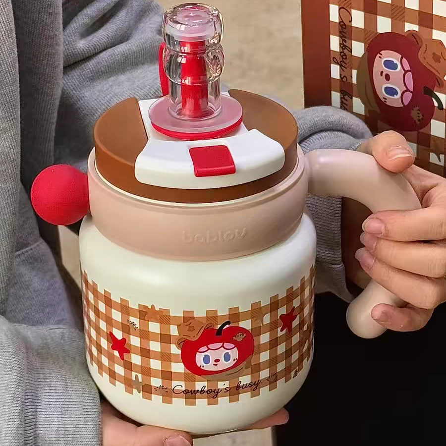 大容量陶瓷内胆保温杯泡茶桌面杯