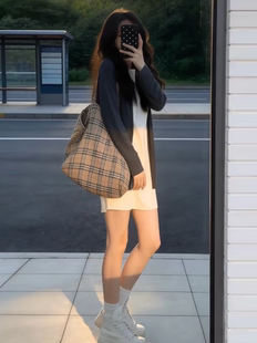 小个子白色连衣裙子女2026新款早春季巨好看韩系穿搭一整套装短裙