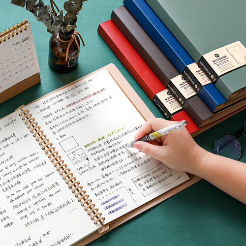 康奈尔可拆卸扣环a5格子活页本