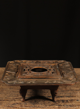 古董古玩仿古旧铁器琴棋书画 炭火盆 民俗怀旧炭火炉中式复古摆件