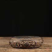 包邮 仿古石雕天然青石琴棋书画石鼓茶垫壶座中式 复古摆件文玩收藏