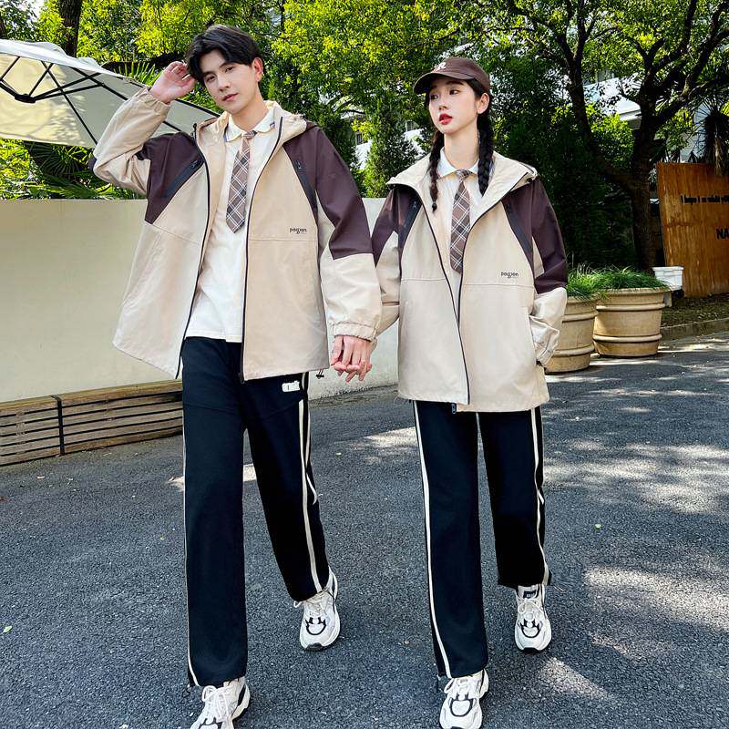 班服中学生三件套秋季风衣外套韩版学院风初高中生运动会校服套装