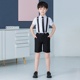 韩版 衬衣礼服 2021新男童套装 两件套宝宝衣服夏季 夏儿童衬衫 背带裤