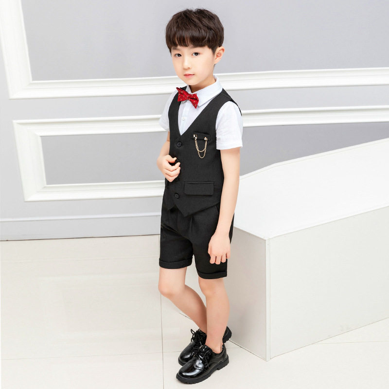 小学生舞台会礼服演出服男儿童西装韩版小王子花童走秀礼服英伦帅