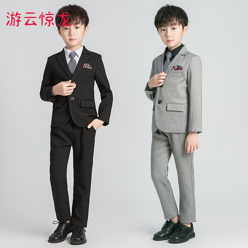 网红男童小西装小孩子朋友礼服套装英伦风演出模特主持钢琴表演潮