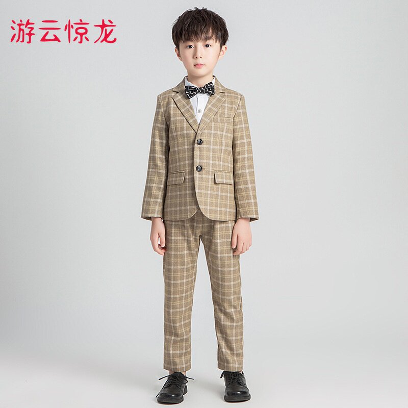 男儿童小西装xiz童套装小孩子学生主持人婚礼花童礼服表演服