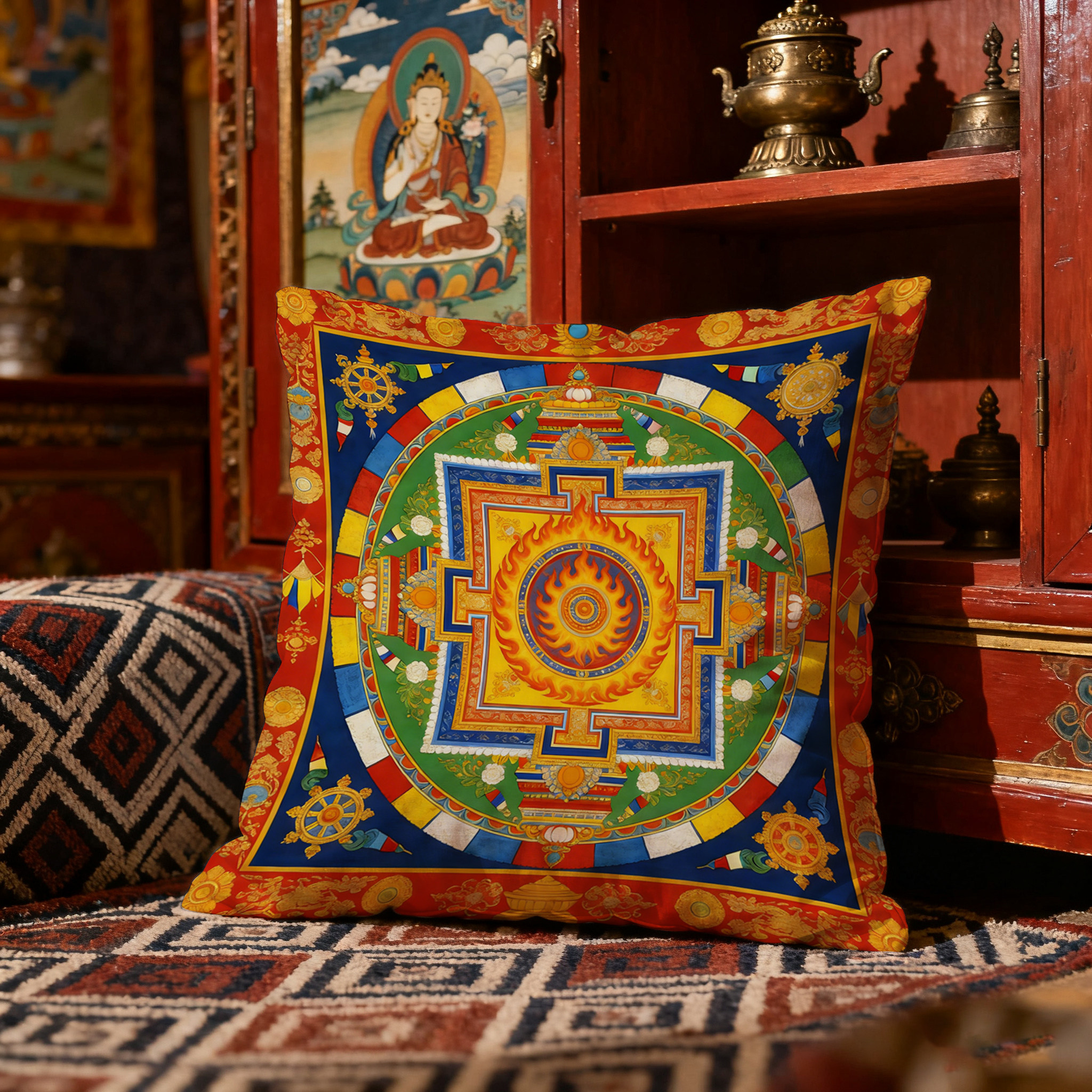 藏式藏族用大号棉麻抱枕沙发车用靠垫坐垫靠背床头靠垫可拆洗
