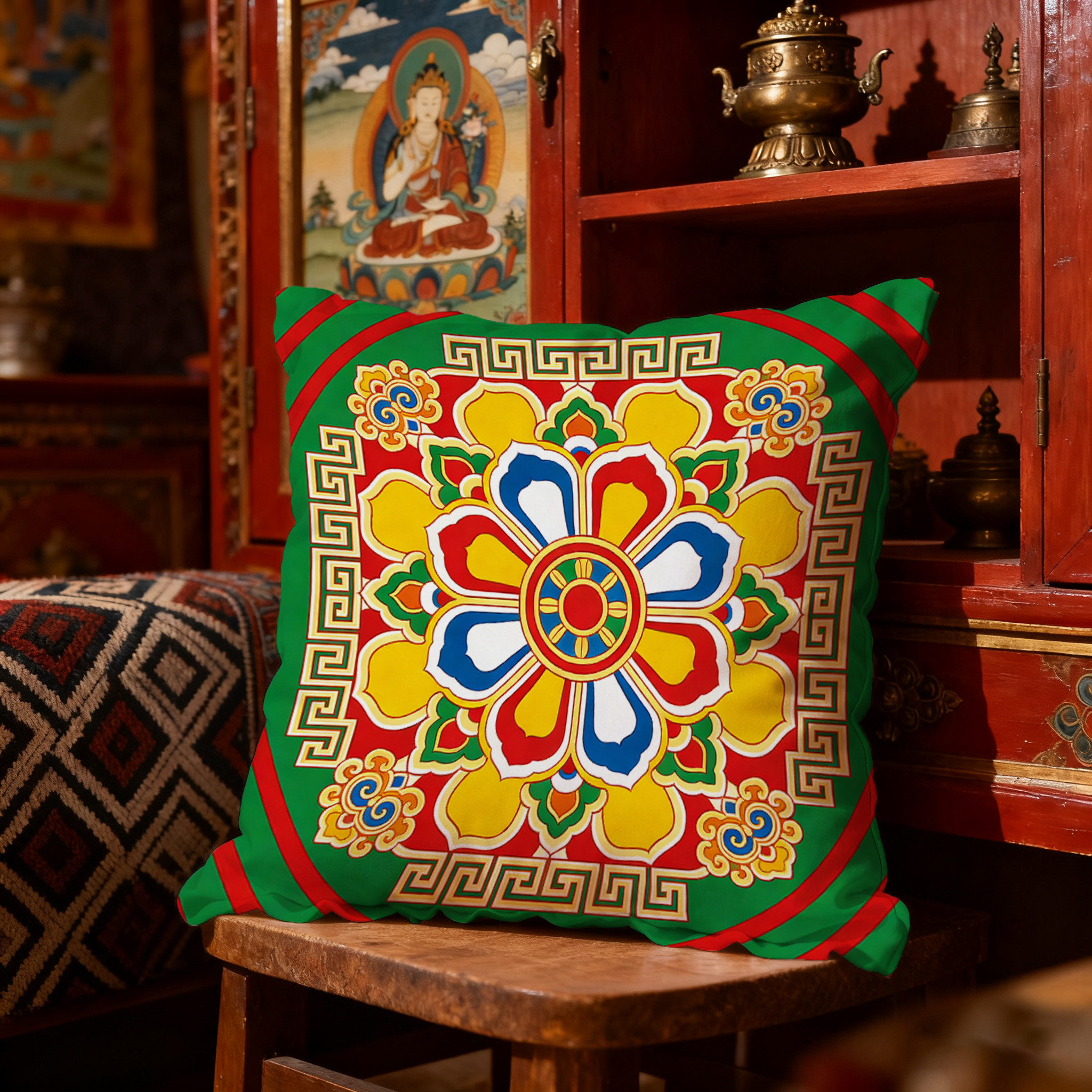 民族风西藏藏式抱枕车枕沙发床上垫子靠枕可拆洗棉麻绒布靠垫靠垫