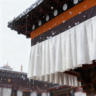 藏族五彩藏式民宿房屋帷幔围幔墙围挂帘八吉祥装饰布幔吊幔挂墙