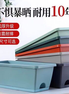 Balcony rectangular vegetable pot potted box large flowerpot