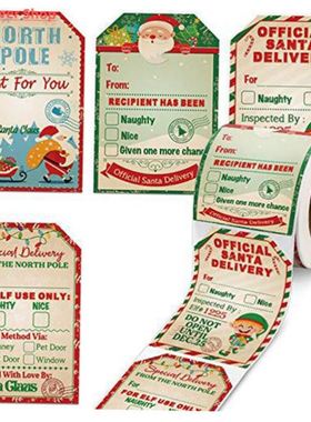 50-200pcs Merry Christmas Gift Tags Santa Claus Labels Stick