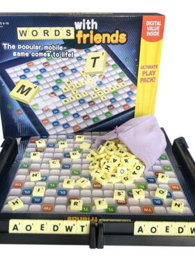 Scrabble Board Puzzles Game Jigsaw-Words Spelling-Table Kids