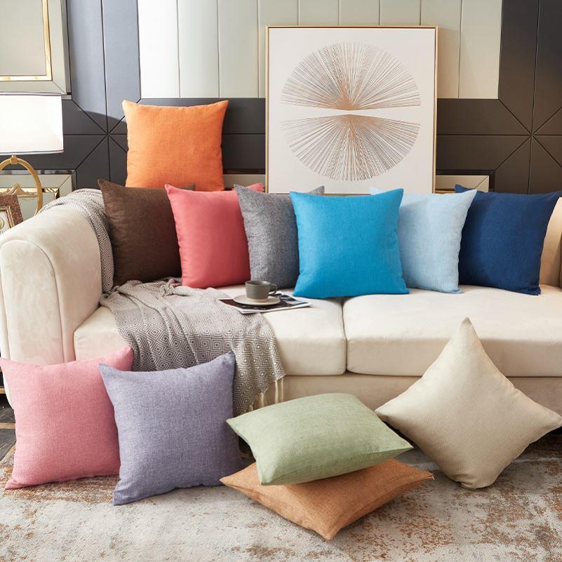 Pillow Printing Linen Printing Color Strip Pillowcase Cotton