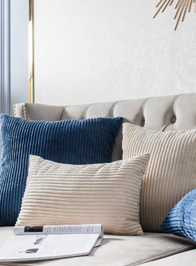 Corduroy Throw Bedroom Cushion Sofa pillowcase纯色毛绒抱枕套