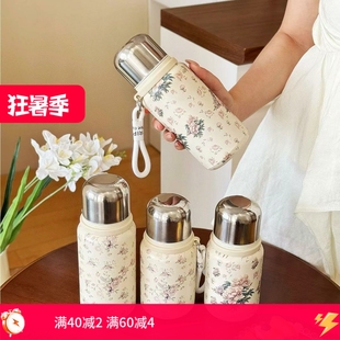 316不锈钢保温杯女生水杯高颜值轻奢大容量杯子户外茶杯国风