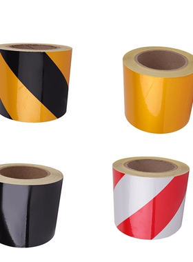 反光标志贴纸红色和白色胶布消防警示胶带怎么贴地贴红黑钢管贴纸