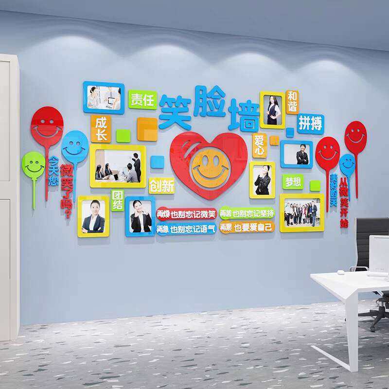 办公室墙面装饰公司企业背景氛围布置你今天微笑了吗笑脸文化墙贴,家居饰品,文化墙贴,淘宝优惠券,粉丝福利购,淘宝优惠卷