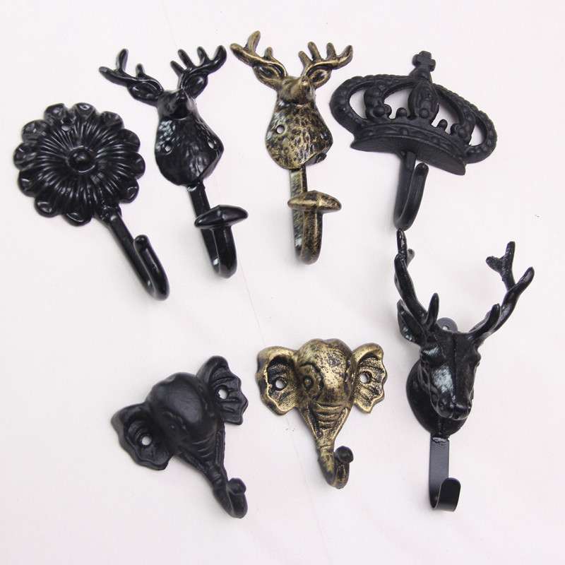 鹿头壁挂 服装店挂钩服装架 衣架展示架 欧式铁艺上墙墙壁挂钩