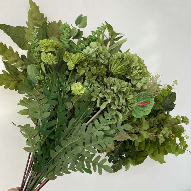 绿色系仿真花森林系婚礼用花材婚庆背景插花摄影拍摄道具假花