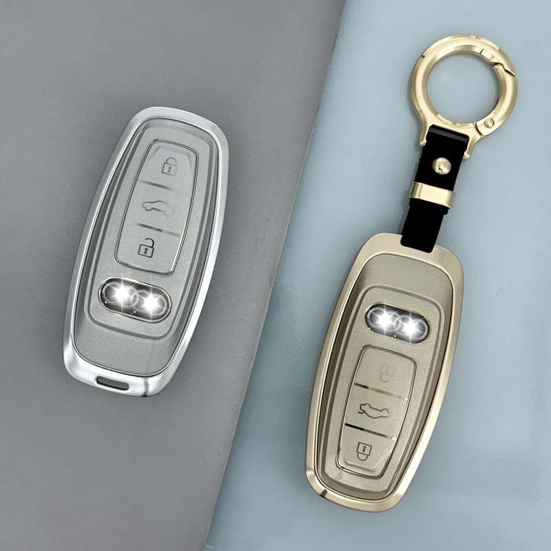 适用奥迪2023款A6L/A3Lll铝合金钥匙套Q6/q7/A8Q8新A7l汽车钥匙扣
