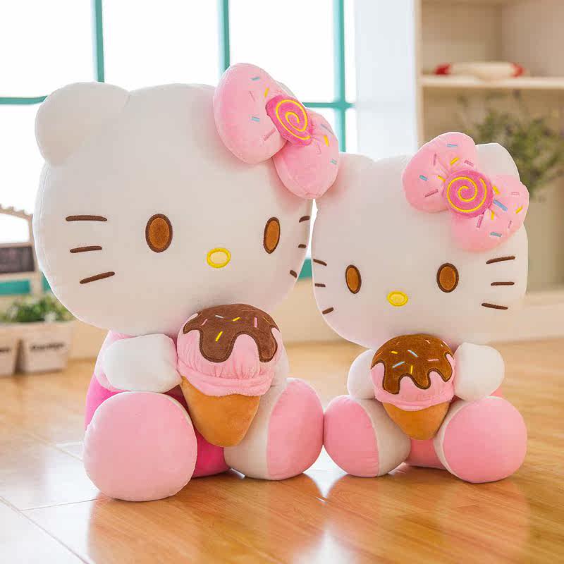 新款冰淇淋KT猫Hello Kitty毛绒玩具女生抱枕儿童创意礼品|ruв категории животное/Животное питание и принадлежностей, одежды и аксессуаров для домашних животных, домашний костюм/плащ - от Buy2taobao.com для оказания профессиональной услуги покупки агента Taobao