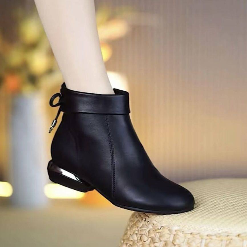 品牌撤柜女鞋粗跟短靴女2025新款低跟圆头妈妈鞋冬季加绒保暖棉靴,女鞋,时装靴,淘宝优惠券,粉丝福利购,淘宝优惠卷