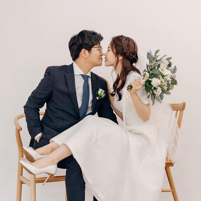 2019新款V领缎面简约修身结婚小个子宴会礼服旅拍轻婚纱女中长款|ruв категории Женская одежда, Cвадебные платья, свадебное платье - от Buy2taobao.com для оказания профессиональной услуги покупки агента Taobao