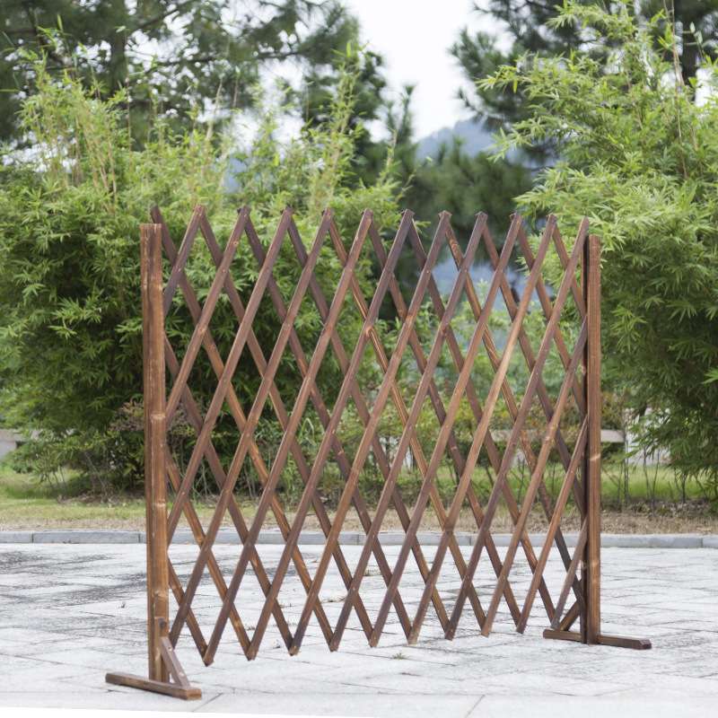 简易木栅栏阳台种花餐厅隔断置栏栅拉网伸缩围栏可移动网格篱笆架