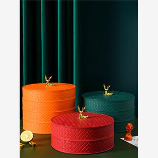 果盘糖盒家用客厅分格干果盘分格干果盒零食盘ins高颜值新款洋气